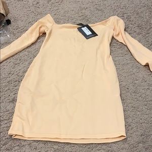 Cream long sleeve sweater dress